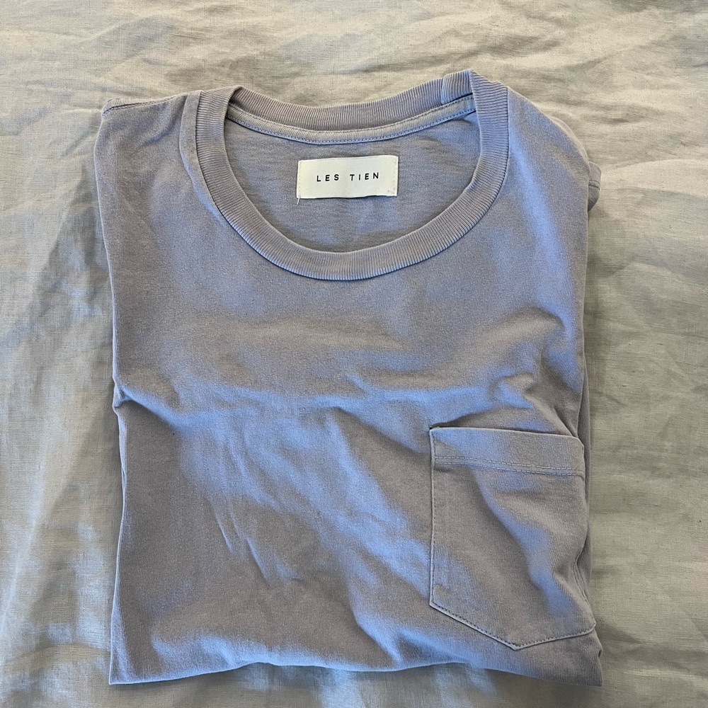 Les tien unisex 100% cotton t shirt in lilac - size medium